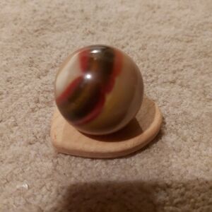 Crystal Sphere on Wooden Heart Shaped Stand